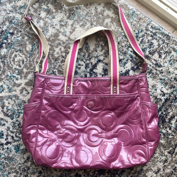 Coach Handbags - COACH patent tote bag/diaper bag